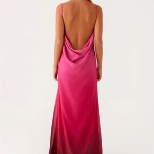 Elegant Pink Backless Dress